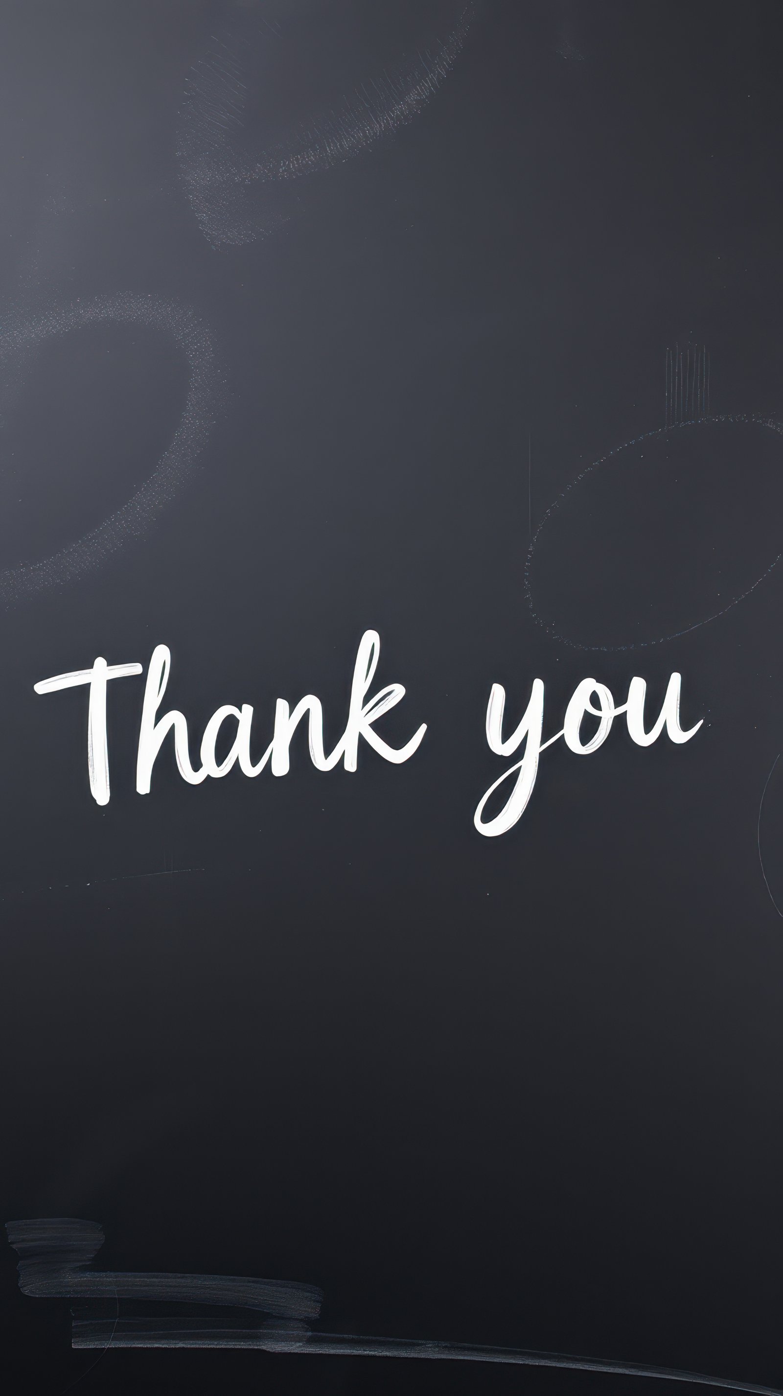 Creative thank you message on a dark background expressing gratitude in a stylish handwritten font